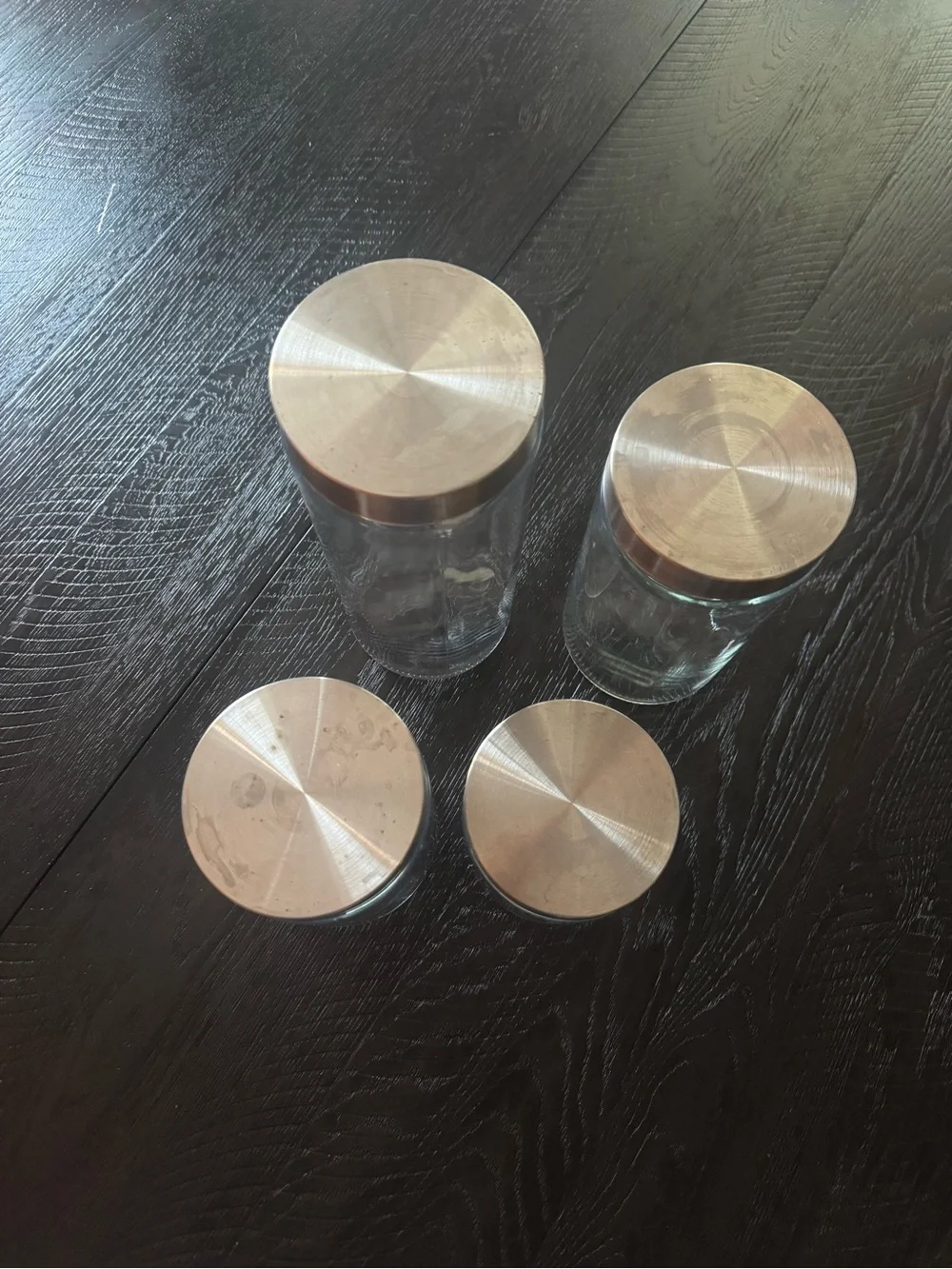 Threshold Clear Glass Pantry Jars with Silver Lids - Set of 4